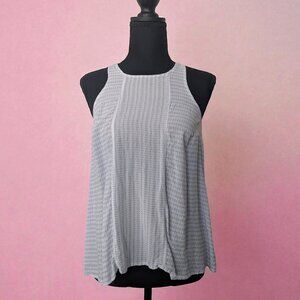 Old Navy White Lightweight Tank Top with Geometric Pattern Women's Small
